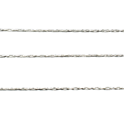Sterling Silver Diamond-Cut Beading Chain 0.8mm Italy Unfinished Bulk 