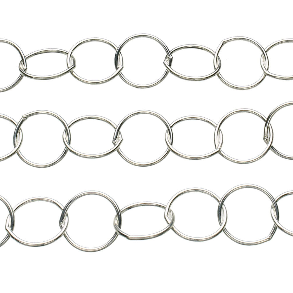 Sterling Silver Flat Oval Chain 3x4mm Italy Unfinished Bulk 10 Feet