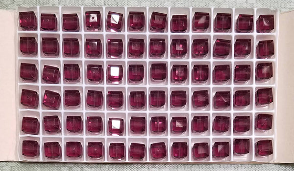 AUTHENTIC Swarovski Crystal  #5601 8mm Cube Beads 72 pieces Amethyst