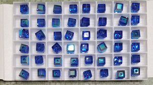 AUTHENTIC Swarovski Crystal  #5601 8mm Cube Beads 72 pieces Sapphire AB
