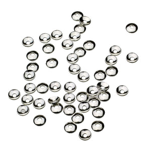 Sterling Silver 3mm Plain Bead Cap With 20 Gauge Hole Italy