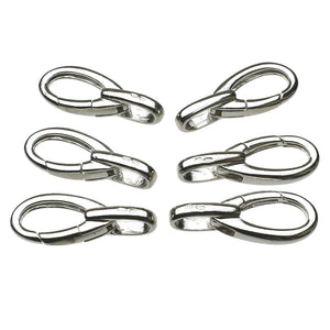Sterling Silver Fancy Large Long Push 29mm (1-1/8 Inch) Lobster Claw Clasps Closed Loop Italy