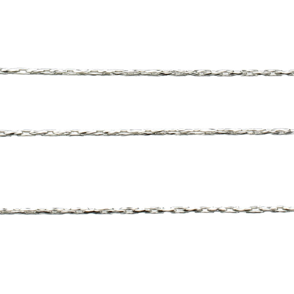 Sterling Silver Diamond-Cut Beading Chain 0.8mm Italy Unfinished Bulk 