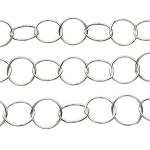 Sterling Silver Round Cable Chain 10mm Italy Unfinished Bulk