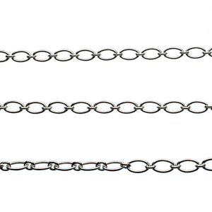 Sterling Silver Circle Oval Links Chain 1+1 Italy Unfinished Bulk