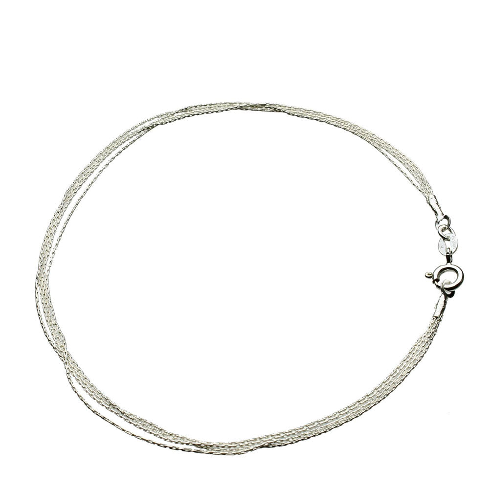 Multi-Strand Sterling Silver Strand Chain Bracelet 7.5 inches