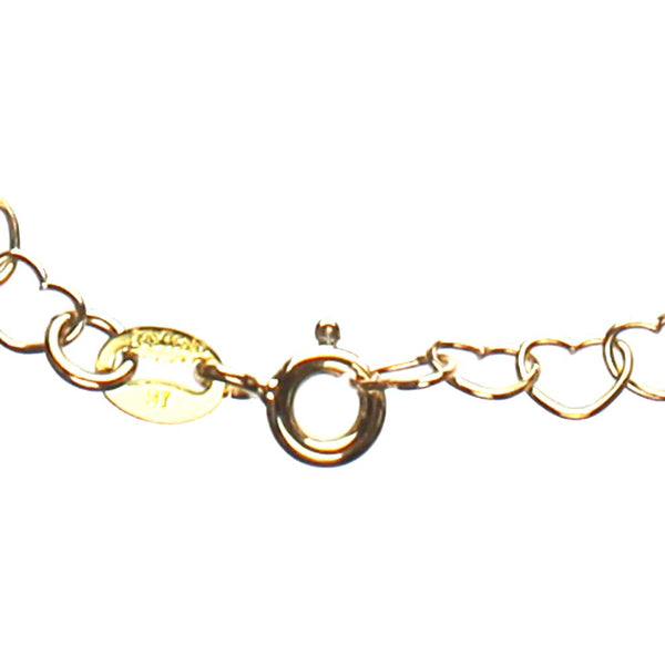 18k Gold-Flashed Sterling Silver Heart Link Chain Bracelet Italy, 7.5 inches