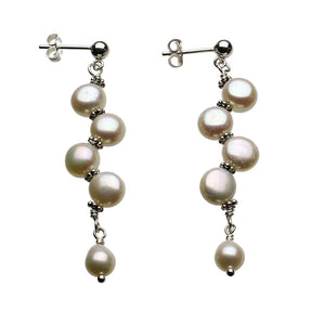 Bridal Freshwater Cultured Pearl Sterling Silver Earrings