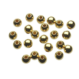 Gold-Plated Sterling Silver 3mm Seamless Round Beads Italy