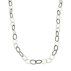 Sterling Silver 5x8mm Flat Oval Nickel Free Chain Necklace