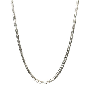 Multi-Strand Sterling Silver Chain Necklace Adjustable 16-18  Inch