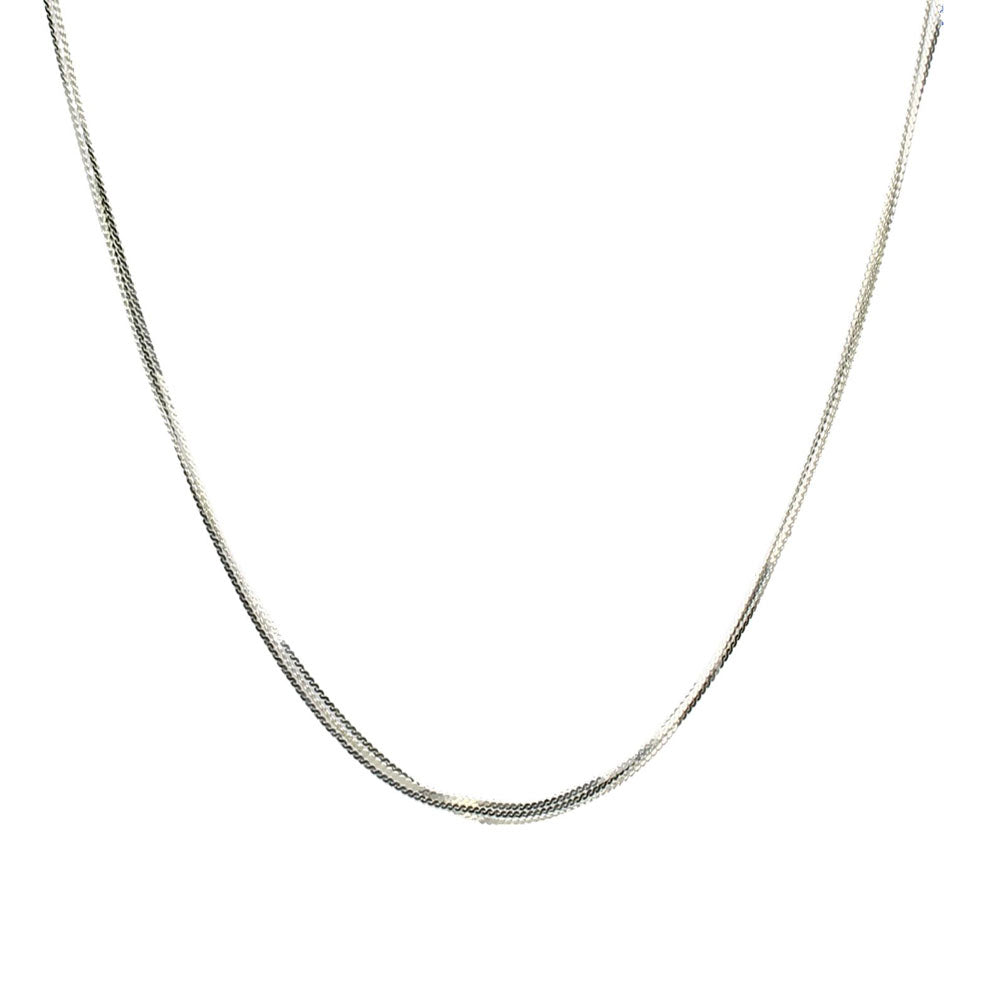Multi-Strand Sterling Silver Serpentine Chain Necklace Italy