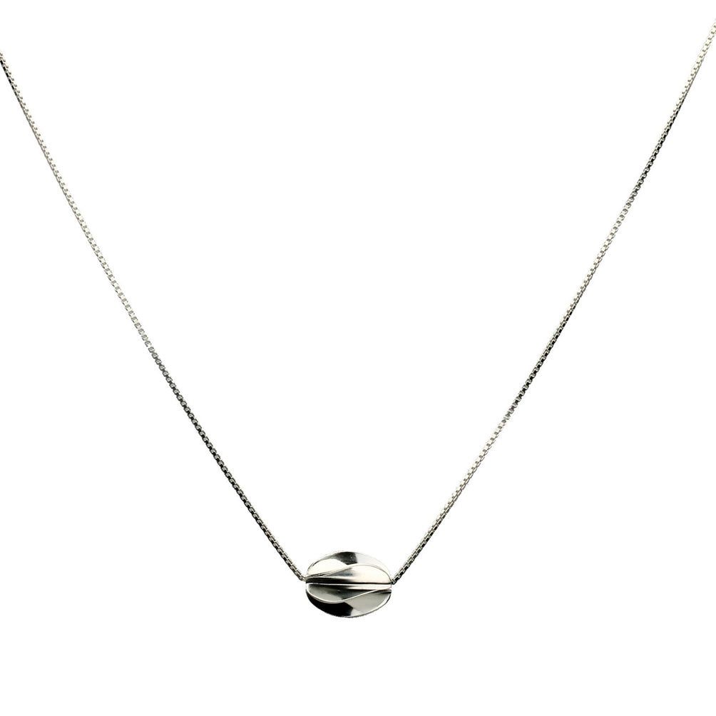 Sterling Silver Twist Bead Floating Station Box Chain Necklace Adjustable