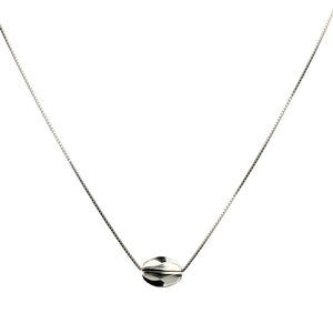 Sterling Silver Twist Bead Floating Station Box Chain Necklace Adjustable