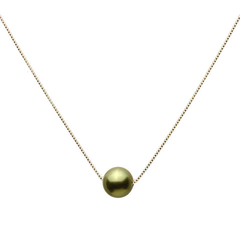 Floating 10mm Simulated Pearl Station Sterling Silver Box Chain Necklace Adjustable 20 inches+2 inches Extender