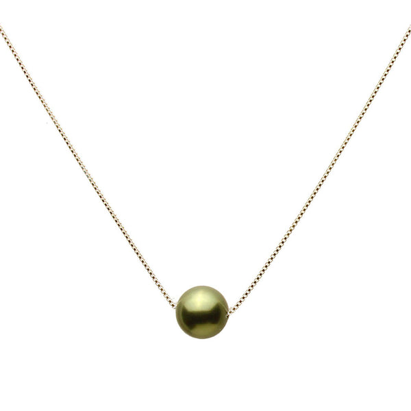 Floating 10mm Simulated Pearl Station Sterling Silver Box Chain Necklace Adjustable 16 inches+2 inches Extender