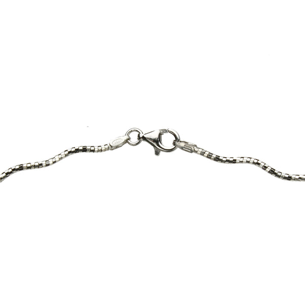 Sterling Silver 1.4mm Diamond-Cut Wavy Omega Nickel Free Chain Bracelet Italy