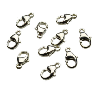Sterling Silver Pear Shape 11mm (7/16 Inch) Lobster Claw Clasps Closed Loop Italy