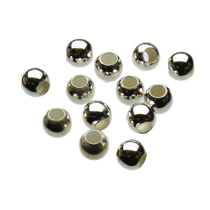 Sterling Silver Shiny Round Seamless Ball Beads with Large 1.8mm hole Italy, 4mm Italy