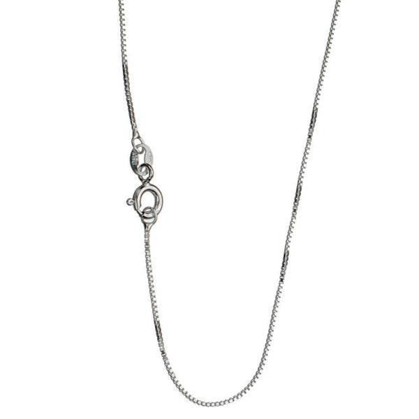Sterling Silver 1mm Box Chain Necklace Italy