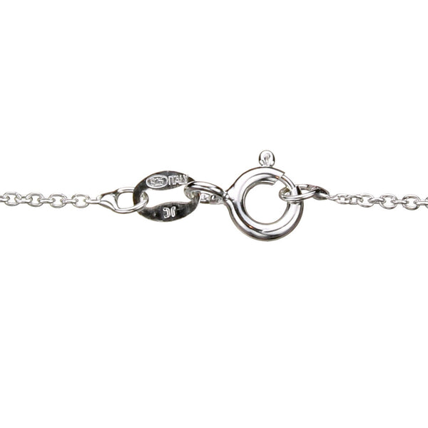 Dalmation Jasper Stone Cross Pendant Sterling Silver Cable Chain Necklace 18 inches