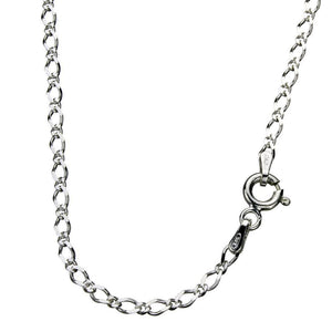 Sterling Silver Figaro Diamond-Cut Nickel Free Chain Necklace Italy