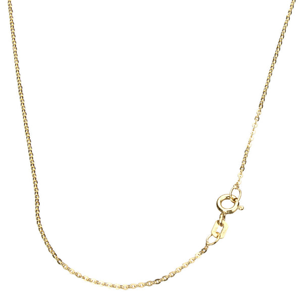 18k Gold-Flashed Sterling Silver Flat Fine Cable Nickel Free Chain Italy