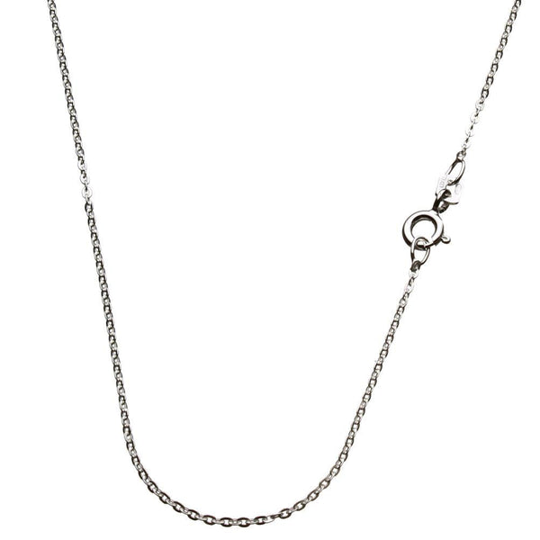 Sterling Silver Cubic Zirconia Heart Pendant Cable Chain Necklace 18 inches