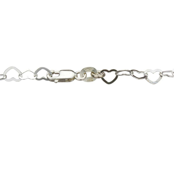 Flat Heart Sterling Silver Nickel Free Chain Necklace Italy