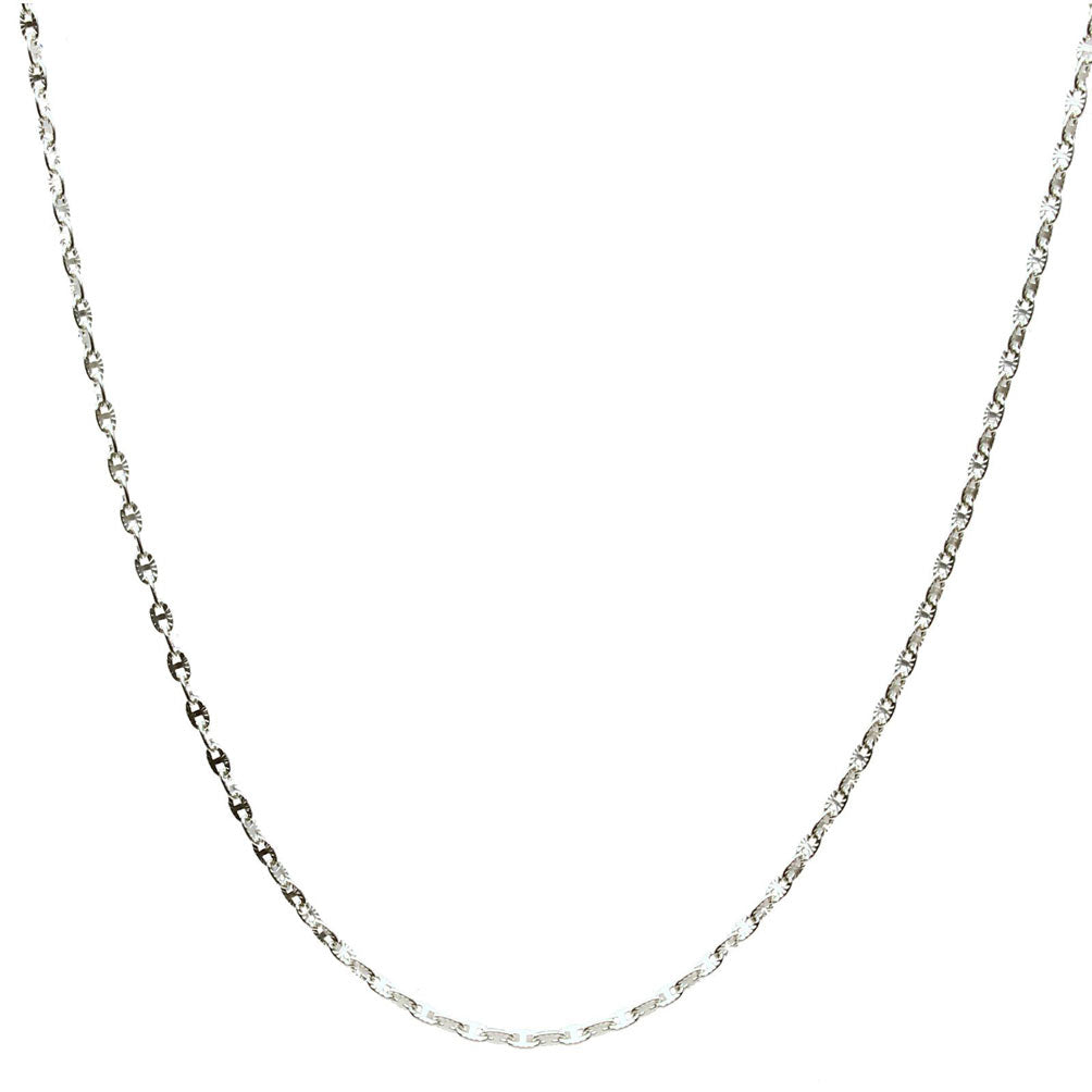 Sterling Silver Mariner Chain Necklace With 2 inches Extender