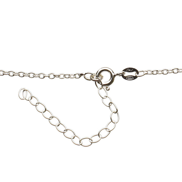Sterling Silver Station Scatter Clover Quatrefoil Link Long Cable Chain Necklace Italy 23 inches