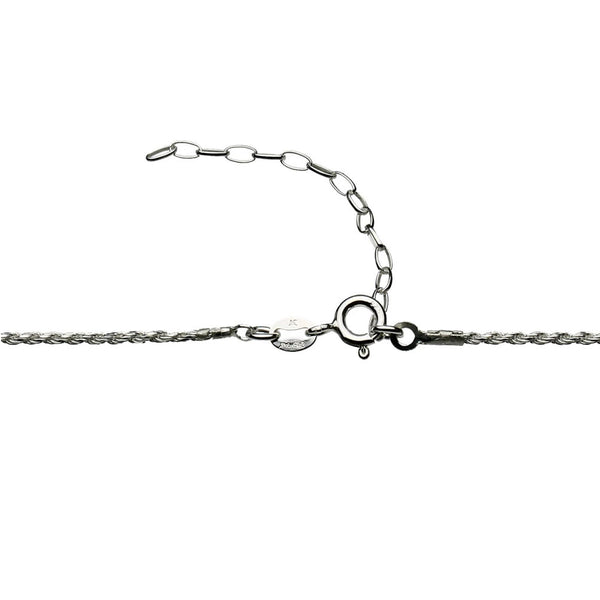 Sterling Silver Chain Hammered Round Circles D/C Rope Station Necklace Extender 19 inches+2 inches