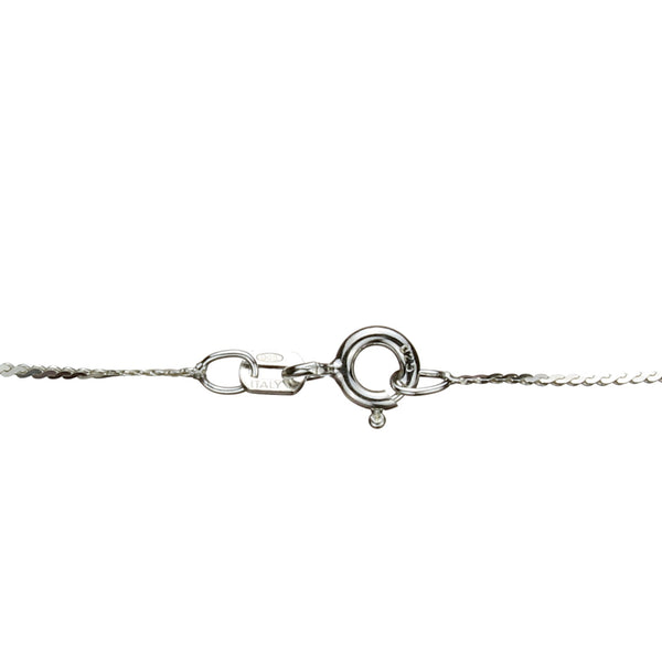 Sterling Silver Heart Charm Serpentine Nickel Free Chain Anklet Italy, 9.5 inches