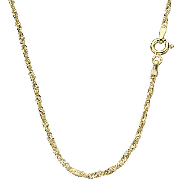 18k Gold-Flashed Sterling Silver Singapore Nickel Free Chain Necklace Italy