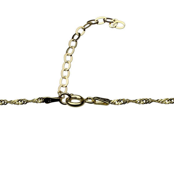18k Gold-Flashed Sterling Silver One-to-three Strand Singapore Chain Necklace Italy Adjustable