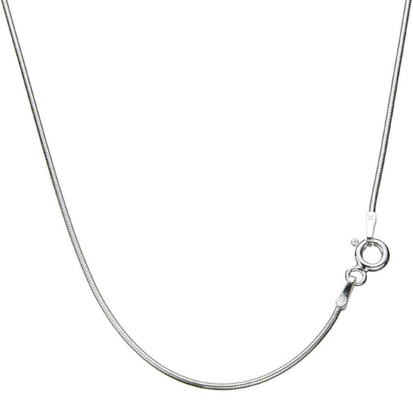 Sterling Silver Floral Link Crystal Pendant Snake Chain Necklace