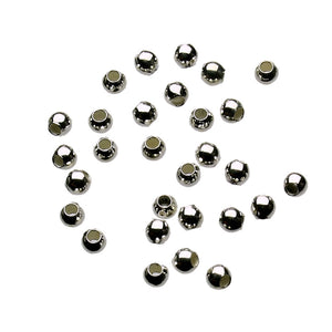 Sterling Silver Shiny Round Seamless Ball Beads Italy, 2mm Italy